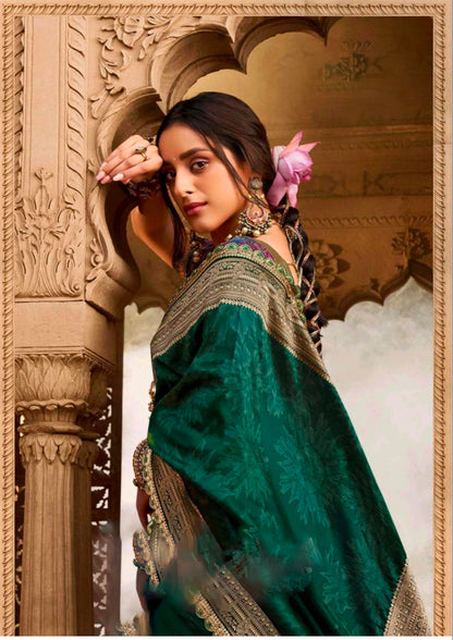 Matrut | Kalaya Green Banarsi Saree
