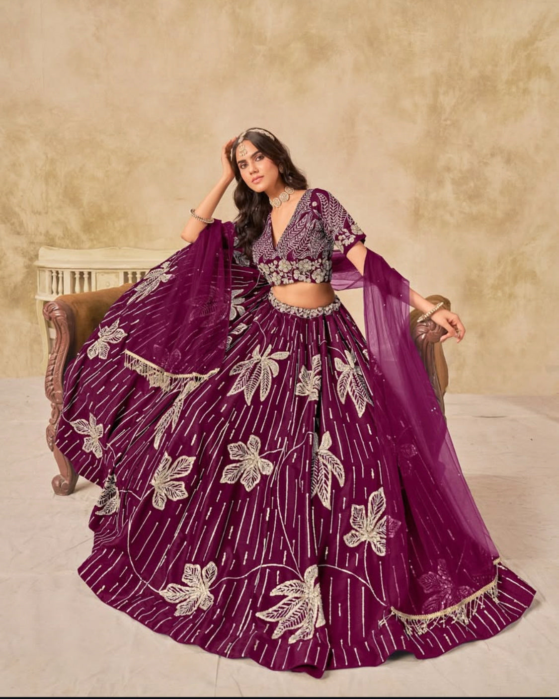 Matrut  | Dani Wine Lehenga Set