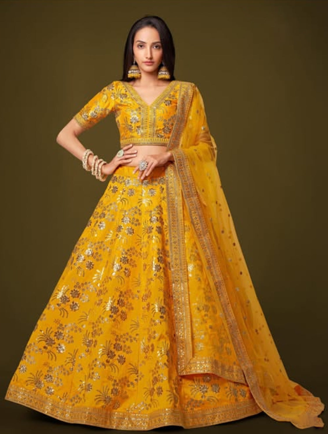Matrut  | Modern Vibes Yellow Lehenga Set