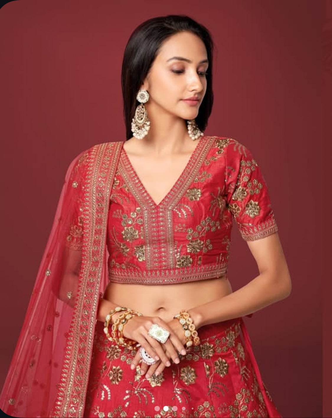 Matrut  | Modern Vibes Red Lehenga Set