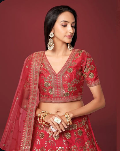 Matrut  | Modern Vibes Red Lehenga Set