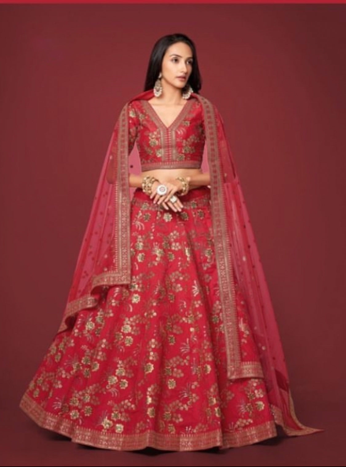 Matrut  | Modern Vibes Red Lehenga Set