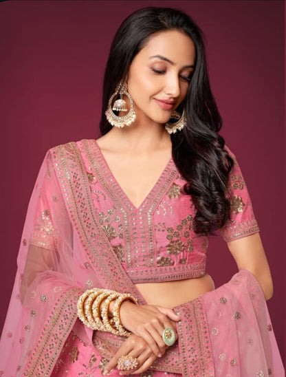 Matrut  | Modern Vibes Pink Lehenga Set