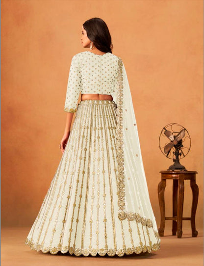 Matrut  | Lavya Off-white Lehenga Set