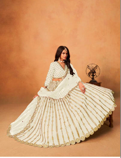 Matrut  | Lavya Off-white Lehenga Set