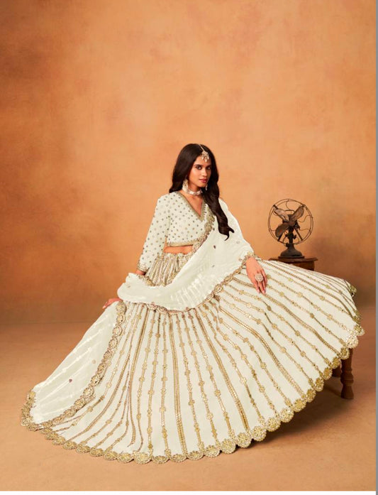 Matrut  | Lavya Off-white Lehenga Set