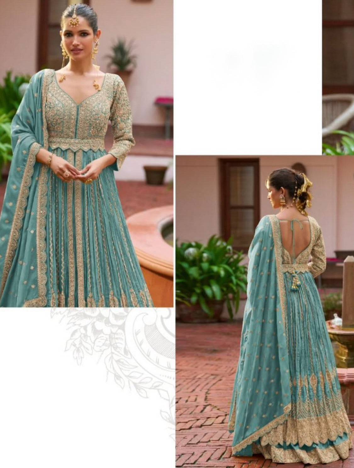 Matrut |  Meenat Rusty Blue Gown