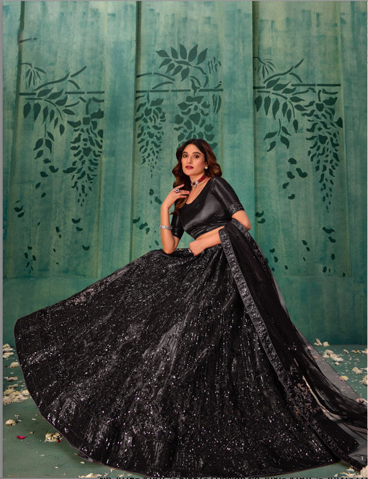 Matrut | Elegance Black Lehenga Set