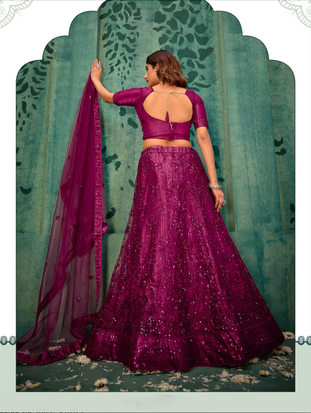 Matrut | Elegance Wine Lehenga Set