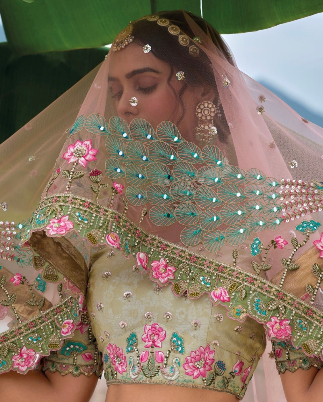 Matrut | Shagun Peach Lehenga Set