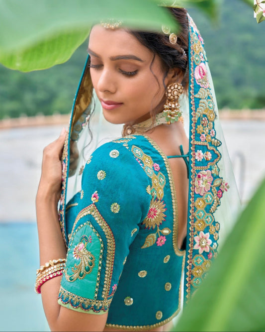 Matrut | Shagun Blue Lehenga Set