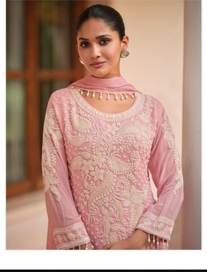 Matrut  | Varina Baby Pink Palazzo Suit