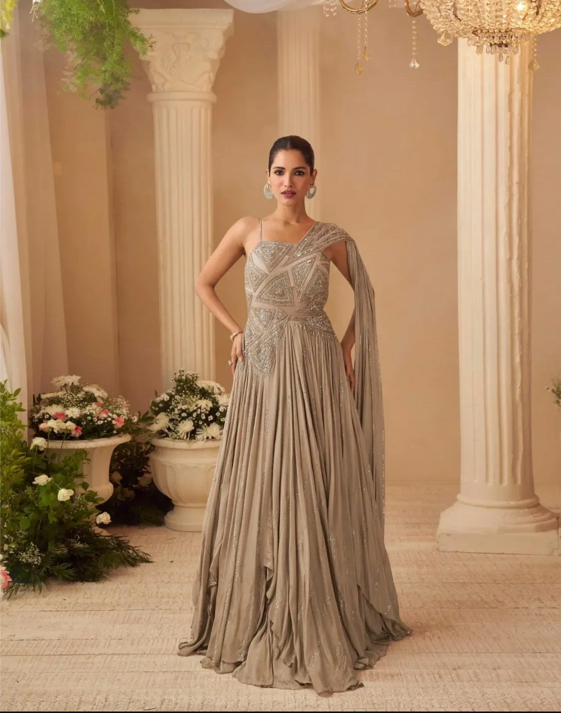 Matrut |  Aarohi Taupe Gown