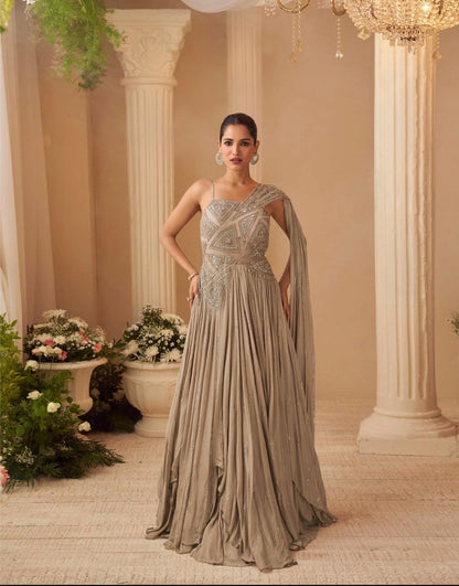 Matrut |  Aarohi Taupe Gown