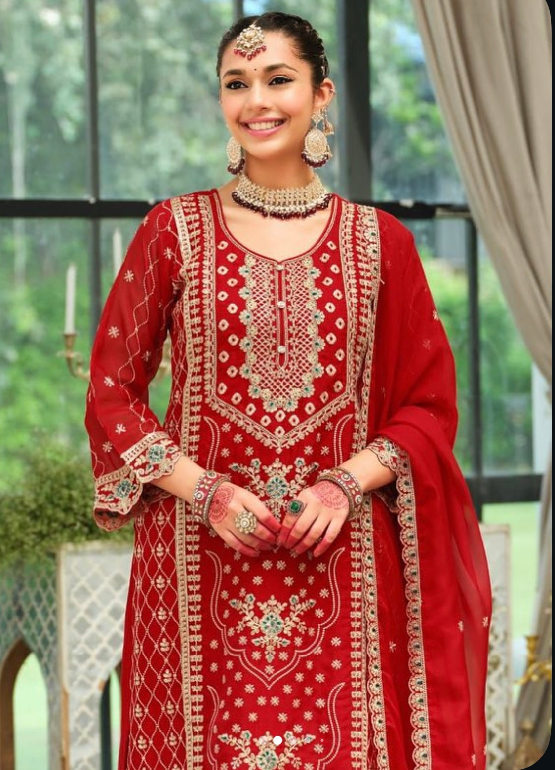 Matrut | Tanvi Red Straight Suit