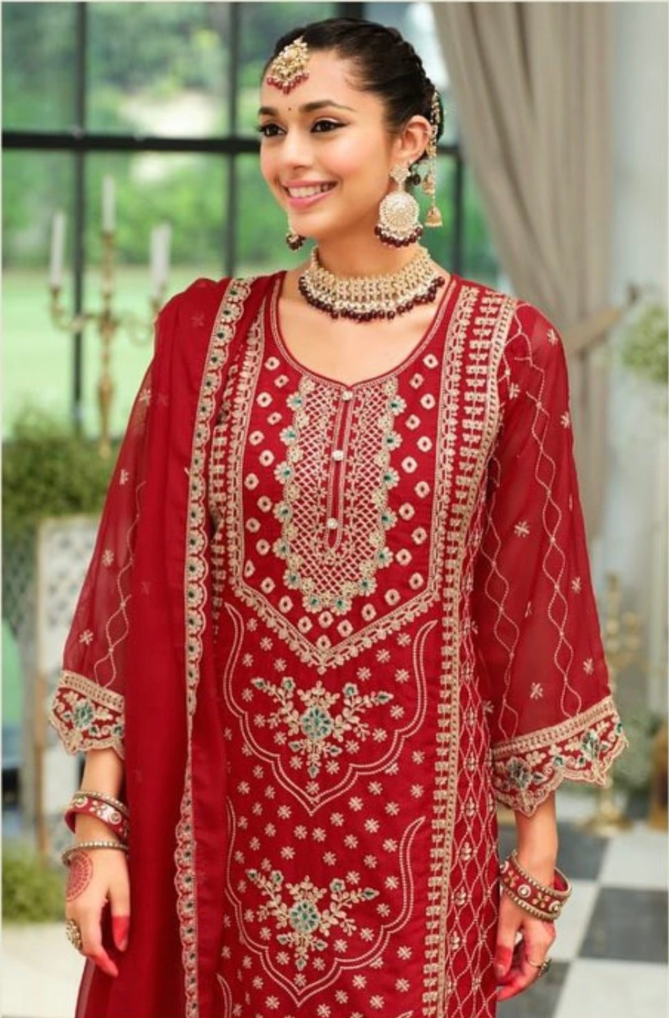 Matrut | Tanvi Red Straight Suit