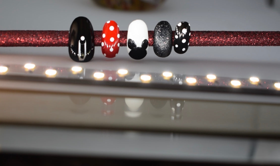 Red-Black Mickey Nails freeshipping - LYNSAYNAILS