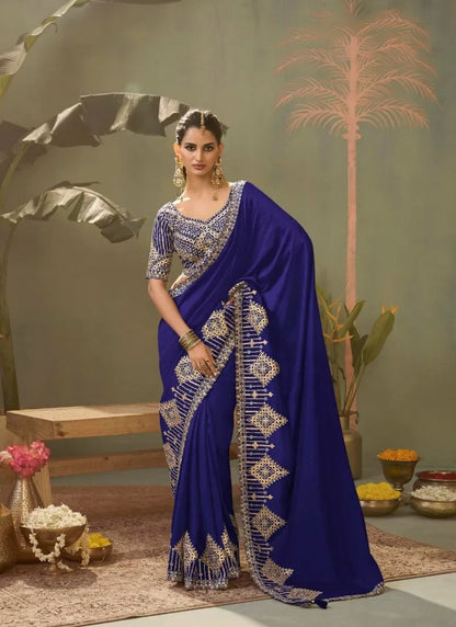 Matrut | Kasva Royal Blue Silk Saree
