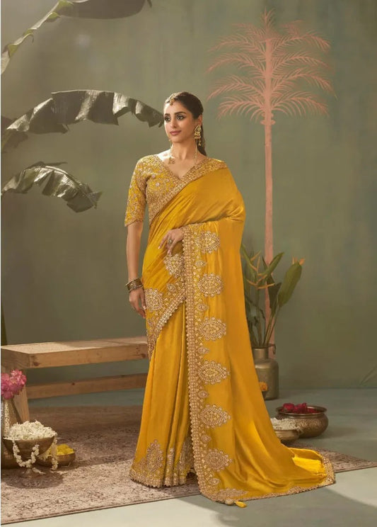 Matrut | Kasva Yellow Silk Saree