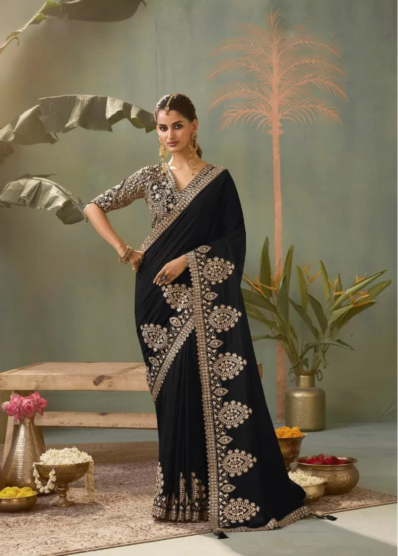 Matrut | Kasva Black Silk Saree