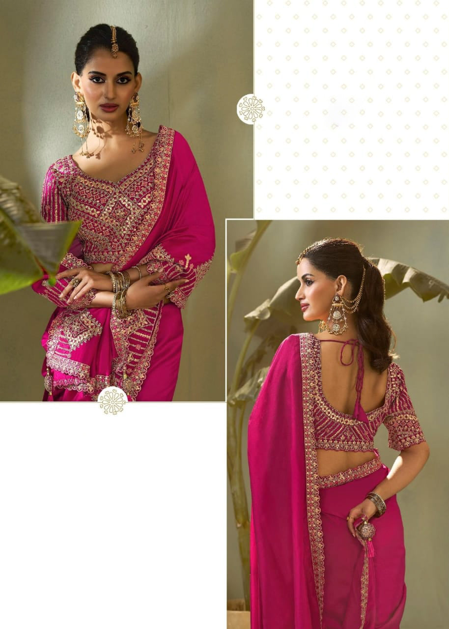 Matrut | Kasva Rani Pink Silk Saree