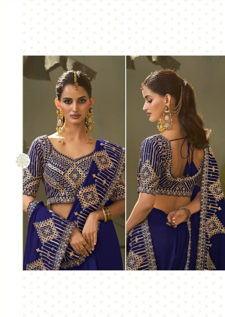 Matrut | Kasva Royal Blue Silk Saree