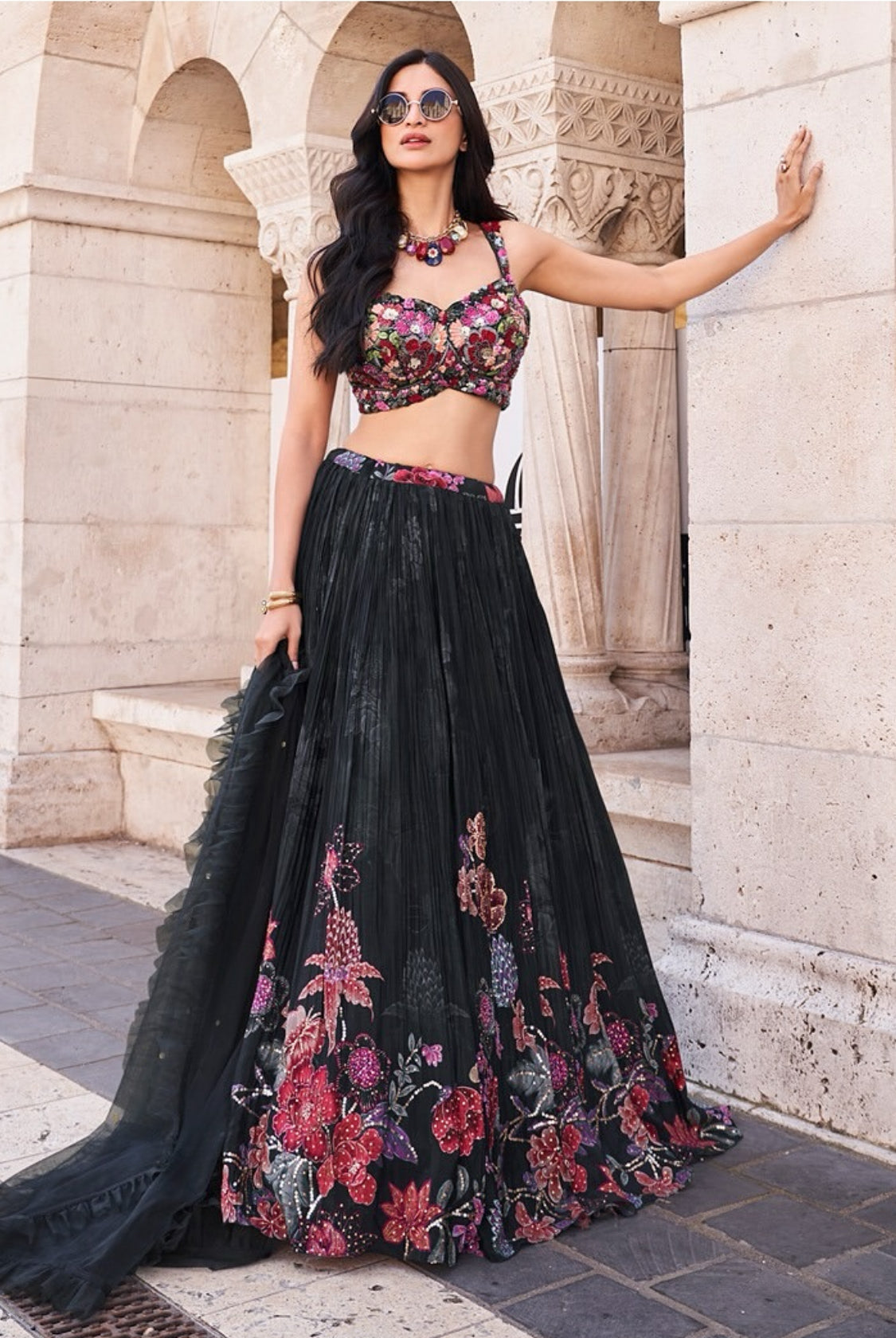 Matrut  | Urvashi Bliss Black Lehenga Set