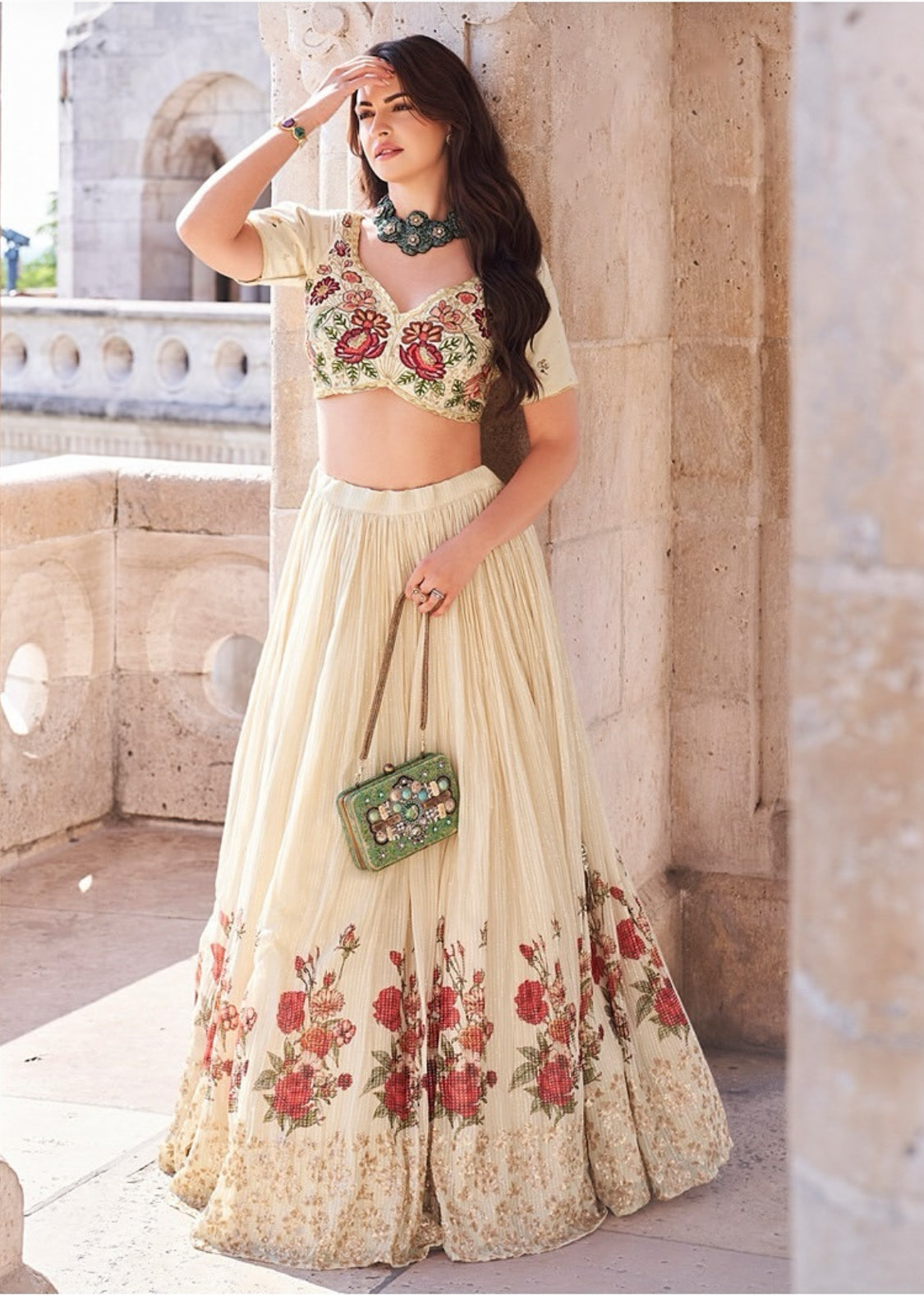 Matrut  | Zari Vistara Peach Lehenga Set