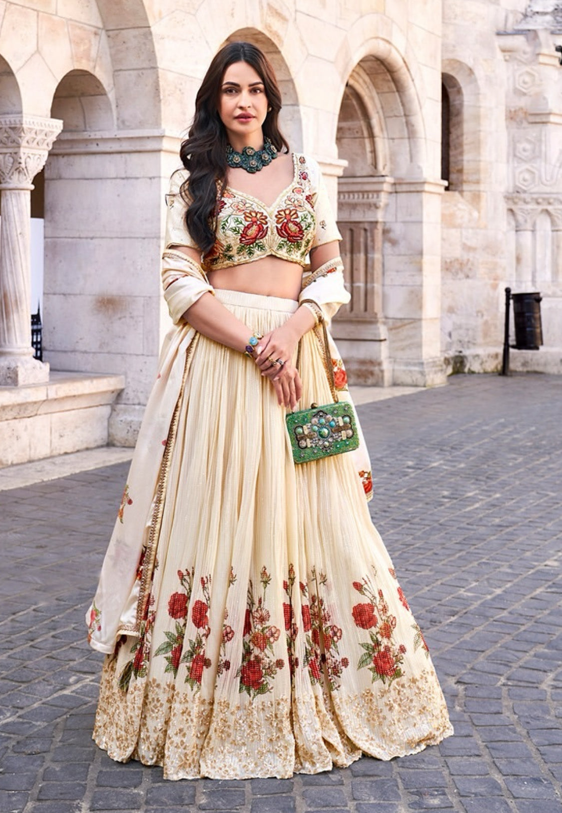 Matrut  | Zari Vistara Peach Lehenga Set