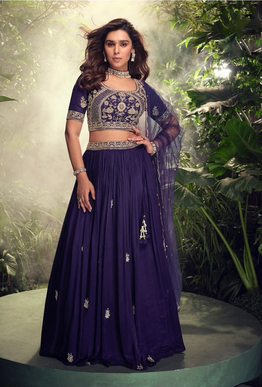 Matrut  | Chandrika Charm Purple Lehenga Set