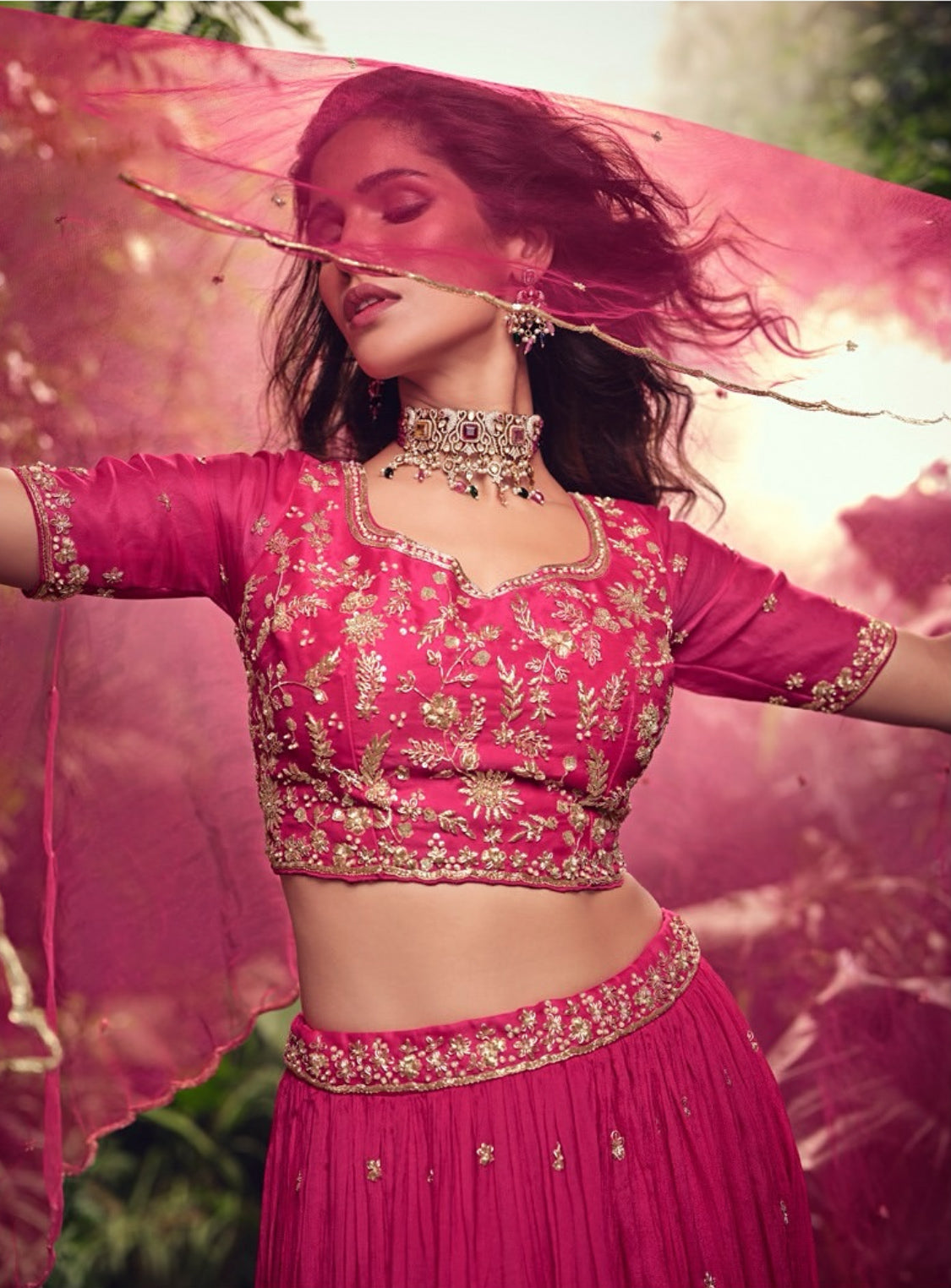 Matrut Maya Meher Pink Lehenga Set