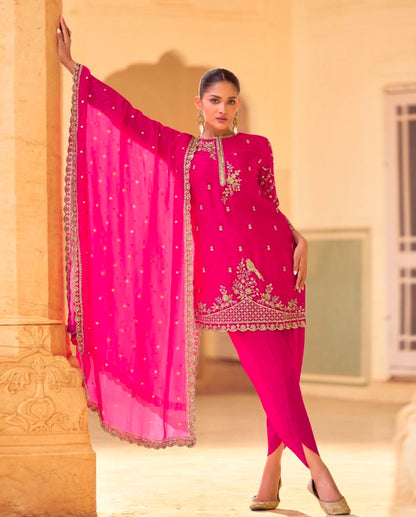 Matrut Falcon Pink Dhoti Suit