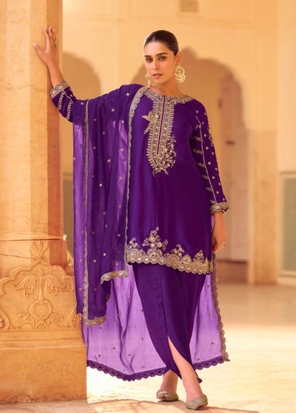 Matrut Falcon Purple Dhoti Suit