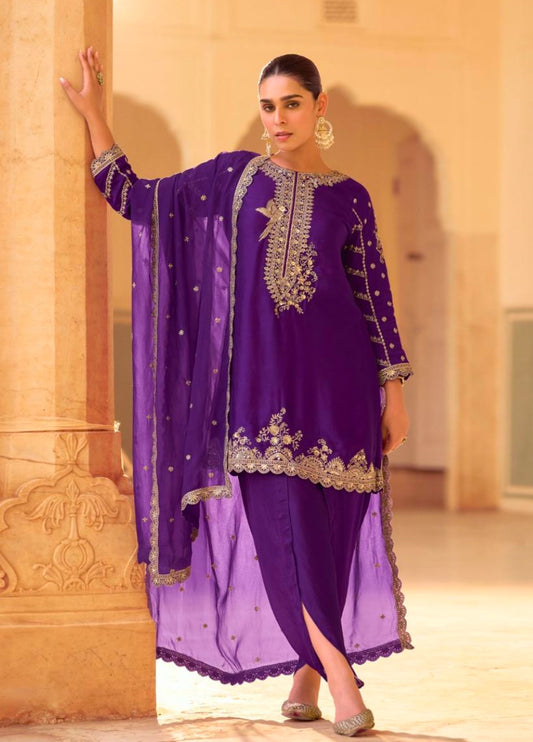 Matrut  | Falcon Purple Dhoti Suit