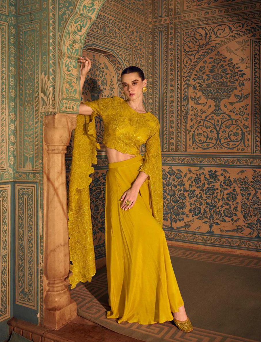 Matrut  | Jewel of the East Yellow Palazzo Set