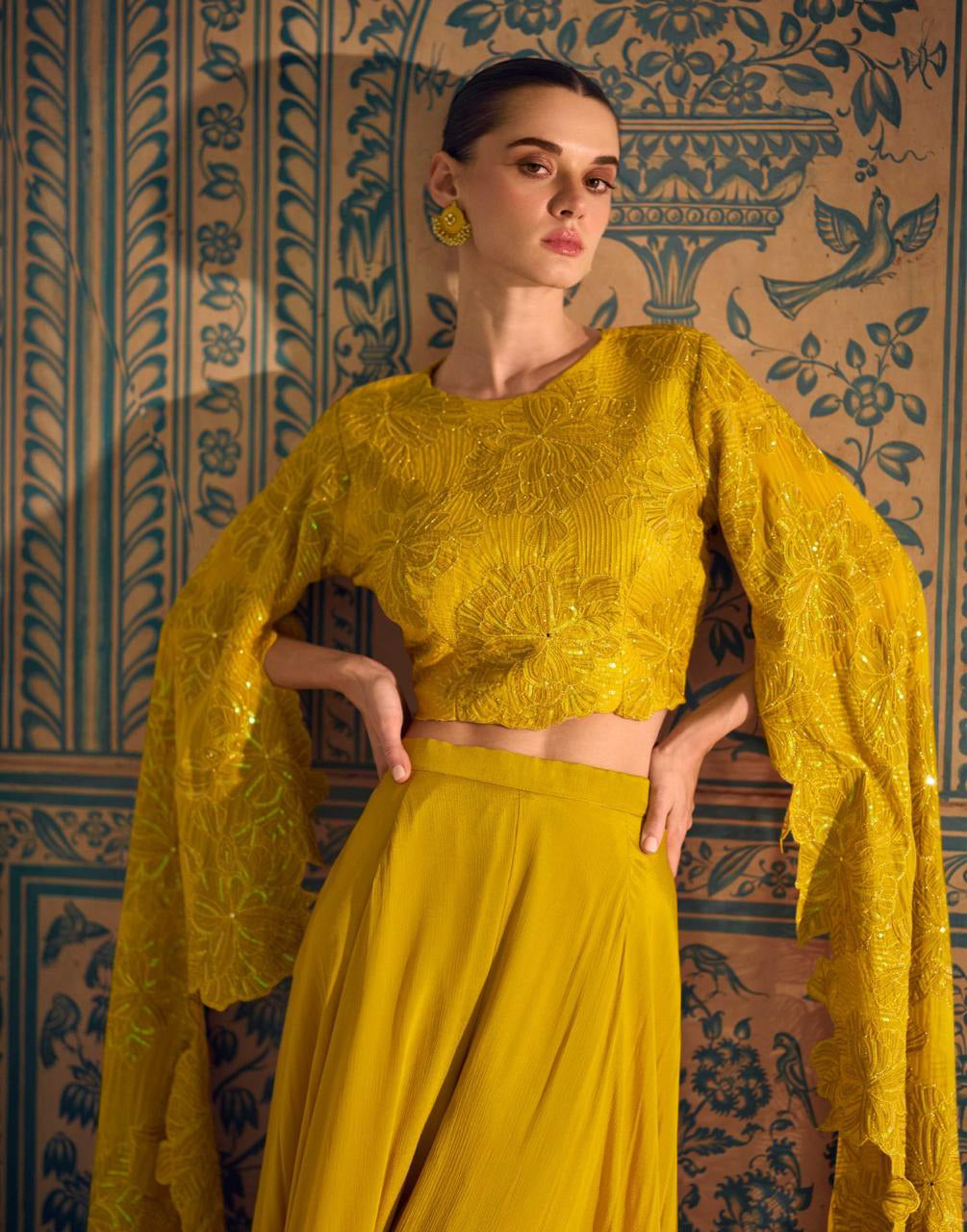 Matrut  | Jewel of the East Yellow Palazzo Set
