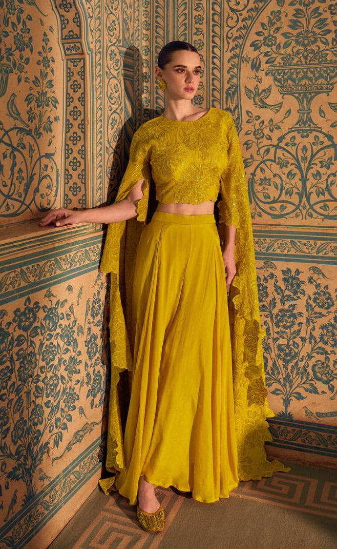 Matrut  | Jewel of the East Yellow Palazzo Set