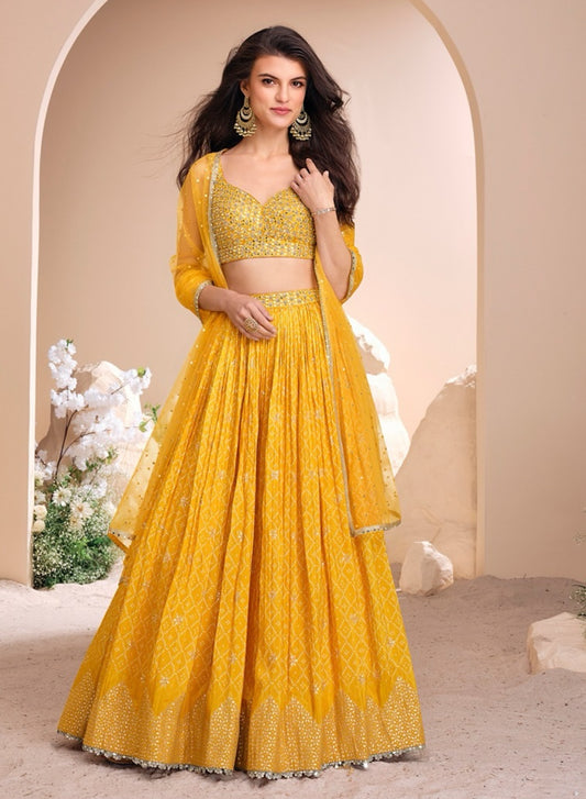 Matrut  | Spring Serenade Yellow Lehenga Set