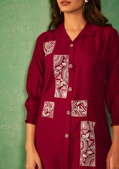 Matrut  | Sync'd Style Maroon Co-ord Set