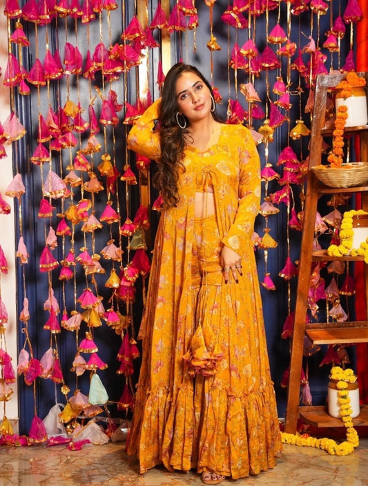 Matrut  | Tipsy Tales Yellow Indo-western