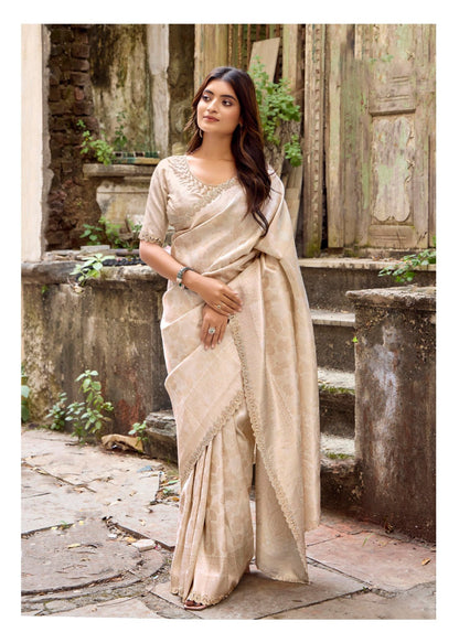 Matrut | Milan Off-White Silk Saree