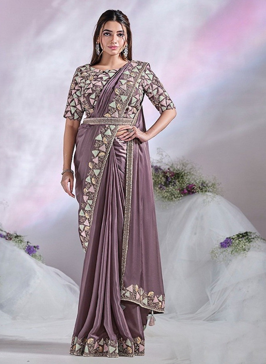 Matrut  | 1 min Saree Mauve Aura