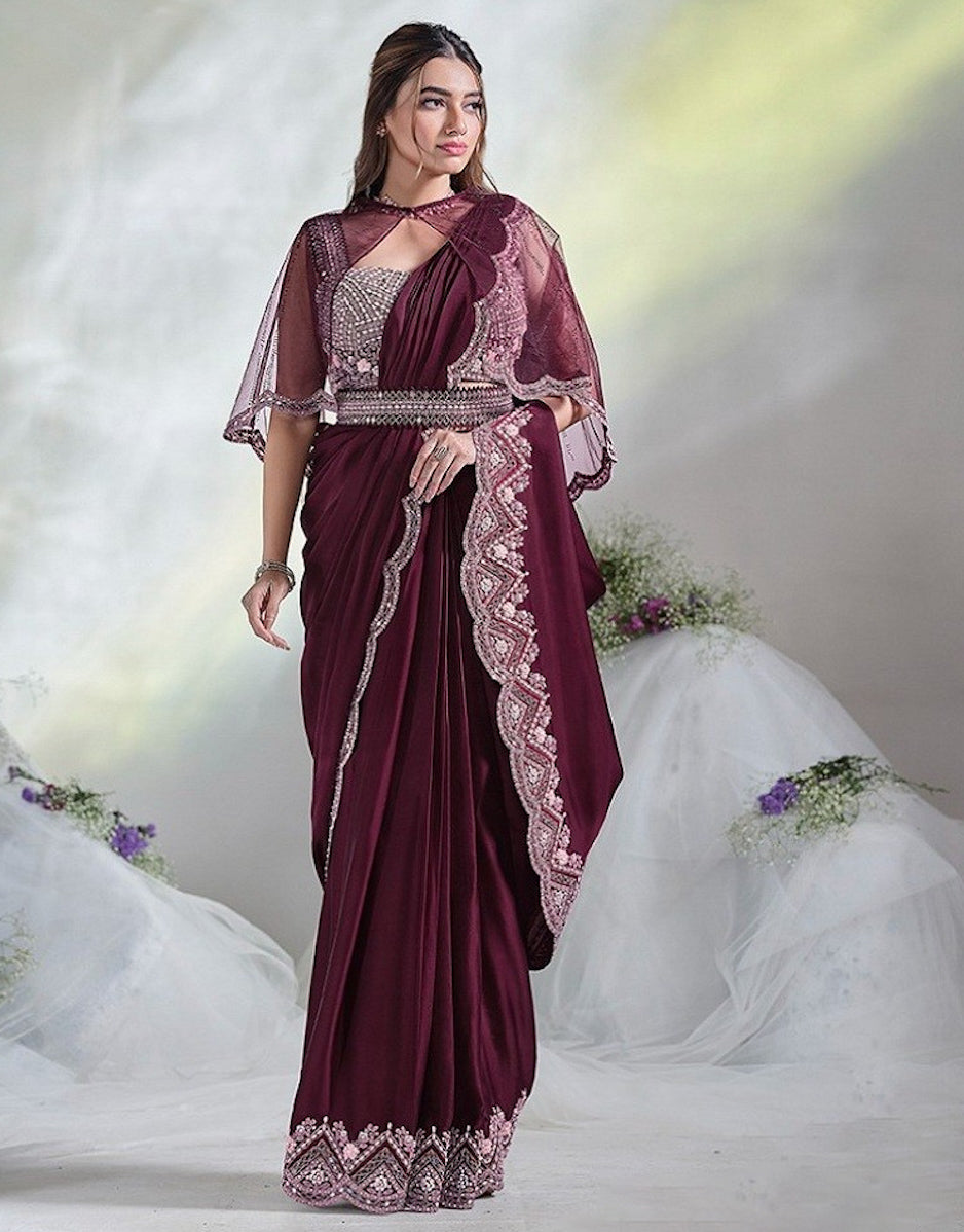 Matrut  | 1 min Saree Maroon Aura