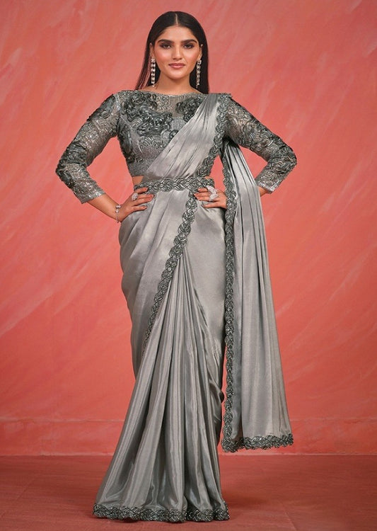 Matrut  | 1 min Saree Grey Fab