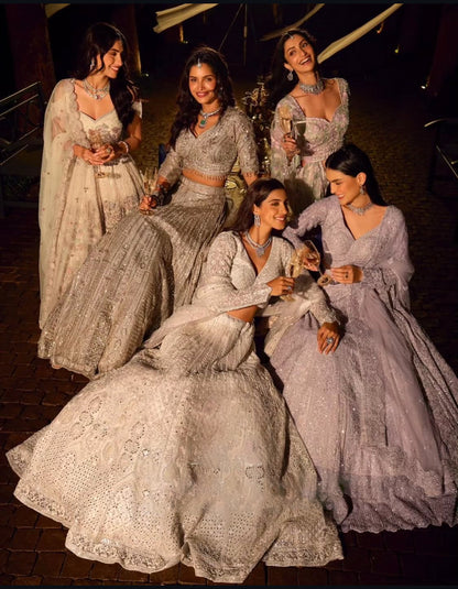 Riyaasat Silver Lehenga Set