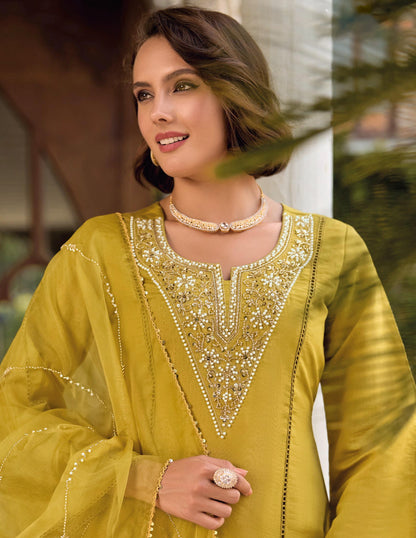 Matrut  | Charisma A-line Mustard Yellow Suit