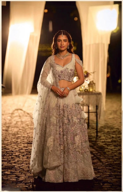Riyaasat White Floral Lehenga Set