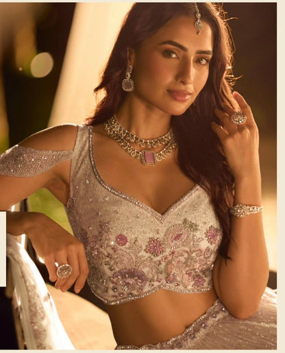 Riyaasat White Floral Lehenga Set
