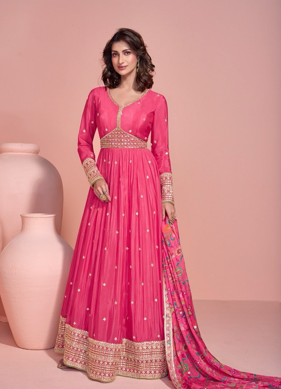 Matrut | Strawberry Masti Pink Floral Gown