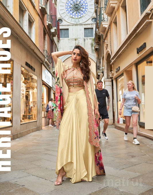 Matrut | Florance Cream Indo-western